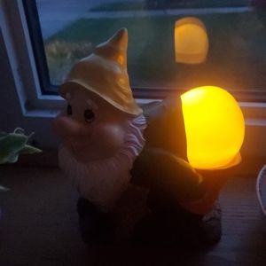 ***sold out ***   Solar powered LED MOONING GNOME